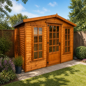 The Highgrove 9' x 8' Log Lap Summerhouse Golden