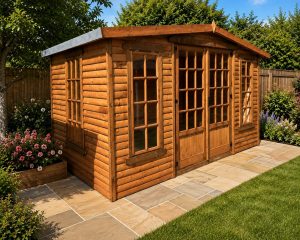 The Sandringham 12' x 8' Log Lap Summerhouse  Golden