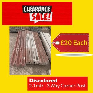 Discolored 3-Way Concrete Fence Posts – Priced to Clear!