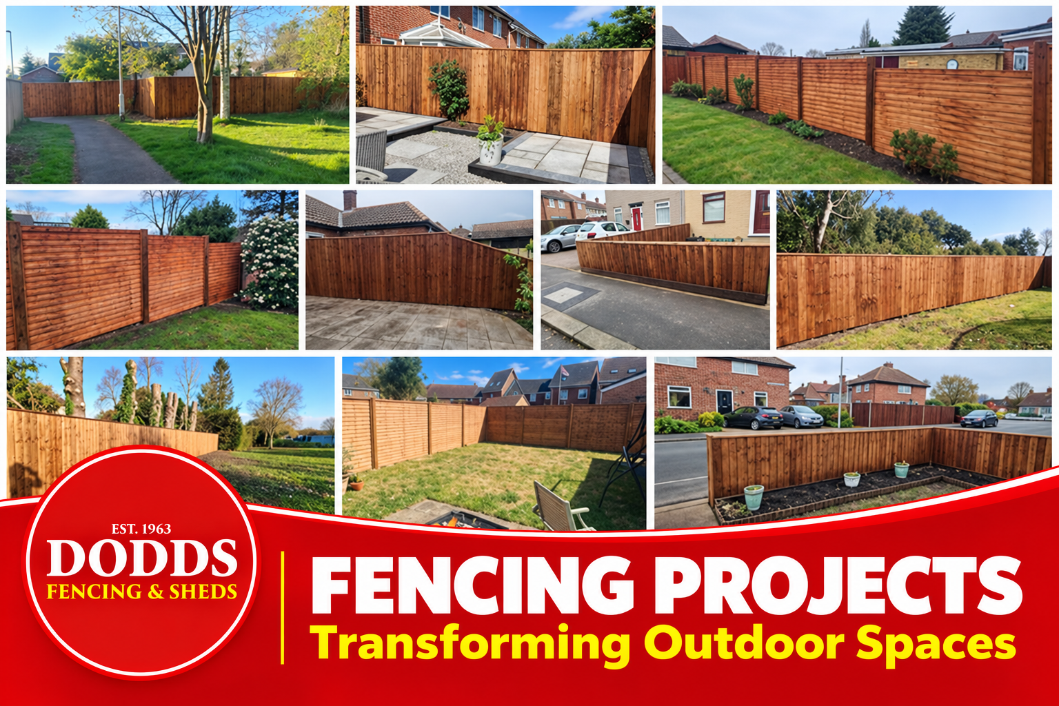 Garden fencing projects completed using Dodds fencing materials