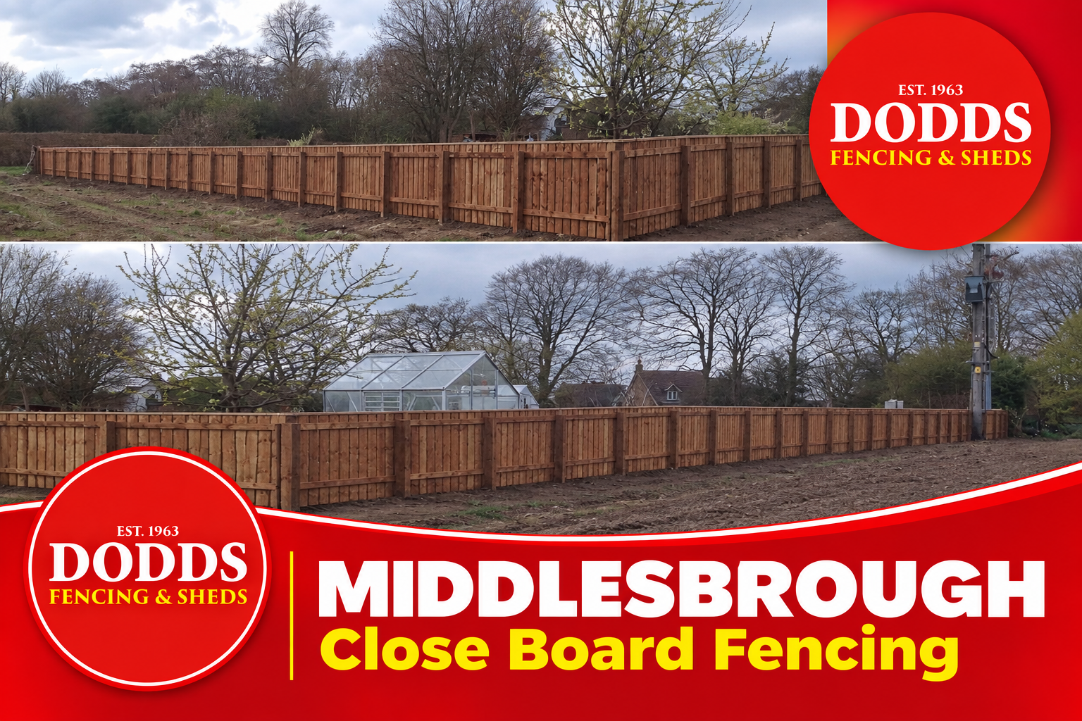 Dodds close board fencing installation in Middlesbrough