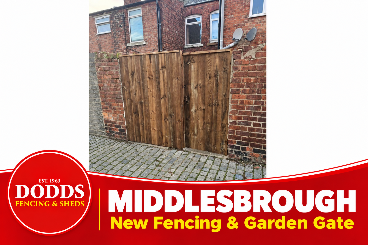 New timber fence and garden gate installed by Dodds in Middlesbrough