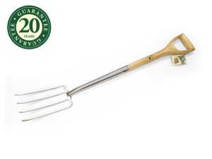 Greenman Stainless Steel Border Fork (14cm Head) with Ash Handle