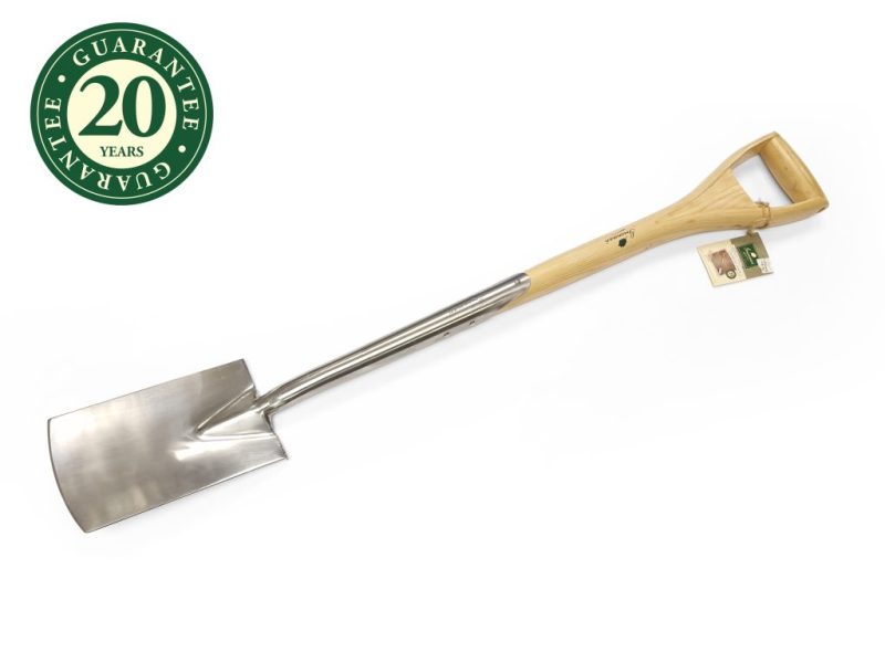 Greenman Stainless Steel Border Spade (14cm Blade) with Ash Handle