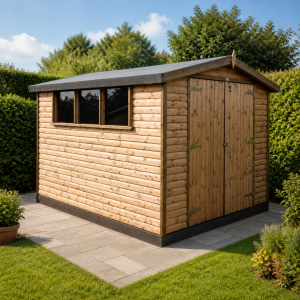 Sutton 10' x 8' Log Lap Shed Double Doors – Delivered & Installed