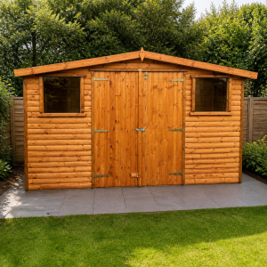Bransdale 12' x 8' Log Lap Shed Golden – Delivered & Installed