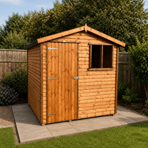 Rosedale 7' x 7' Log Lap Shed – Delivered & Installed