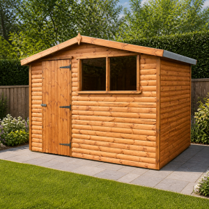 Rosedale 10' x 8' Log Lap Shed – Right-Hand Hinged Door | Delivered & Installed - Image 1