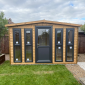 12x8 log lap garden room delivered and fitted in Fairfield