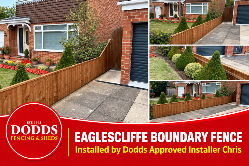 Boundary fence renewed in Eaglescliffe by independent Dodds Approved Installer Chris